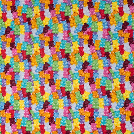 SINGER Gummy Bears Packed Print Ringspun Cotton Fabric